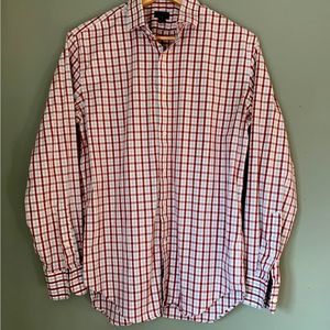 J.Crew Men’s Slim Oxford Plaid Button-up shirt Wrinkle Free